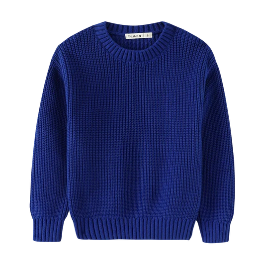 top l/s knit crewneck - royal blue