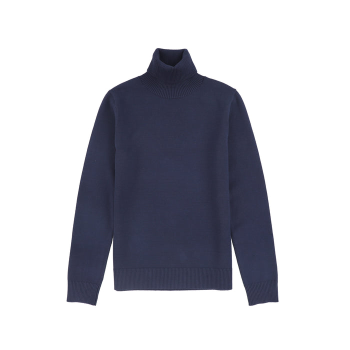 top l/s knit logo turtleneck - navy