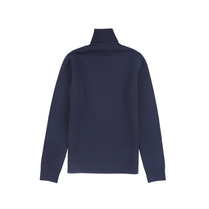top l/s knit logo turtleneck - navy