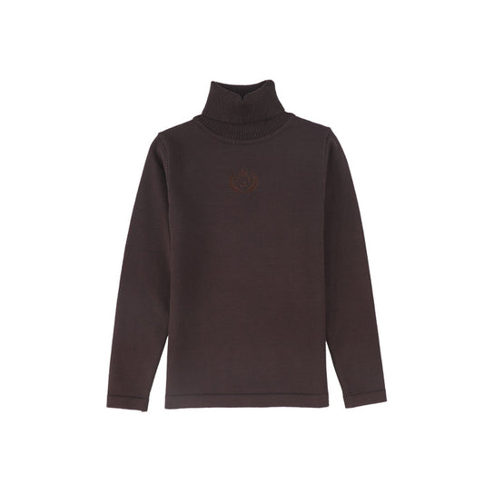 top l/s logo turtleneck - brown