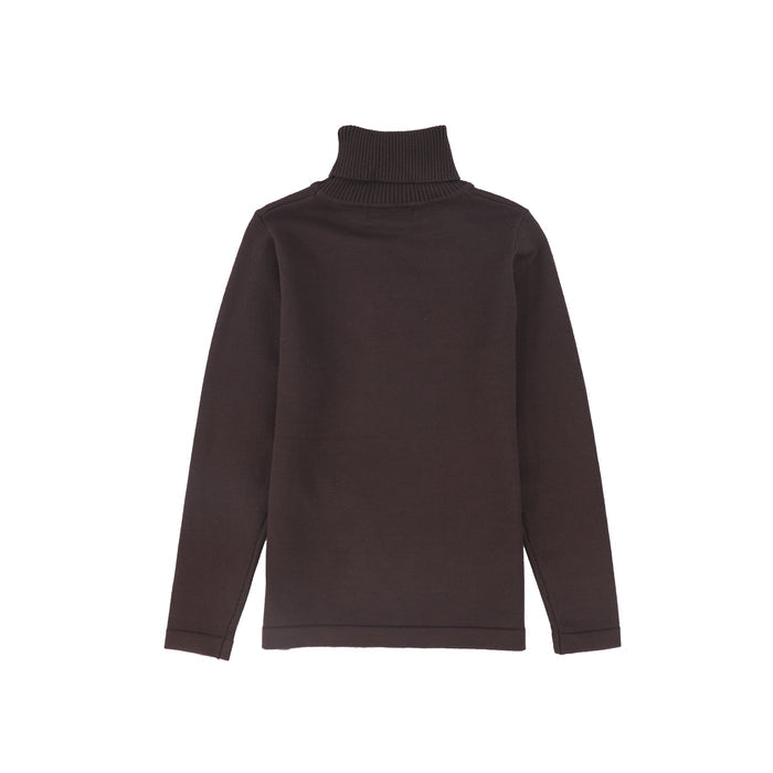 top l/s logo turtleneck - brown