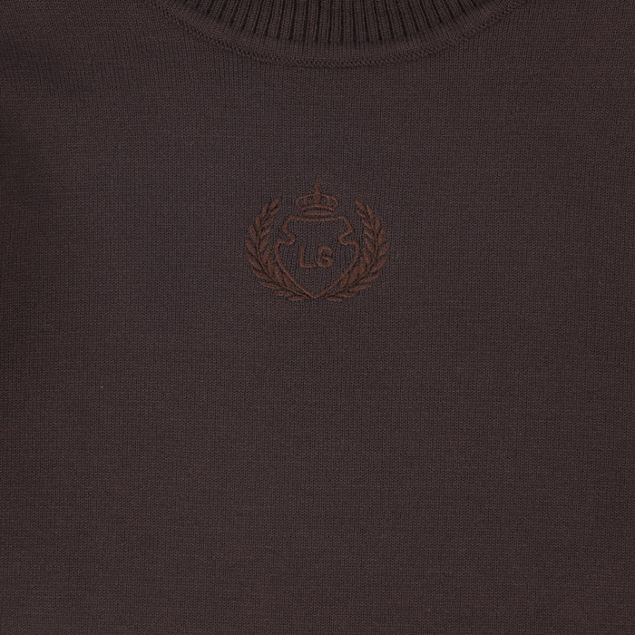 top l/s logo turtleneck - brown