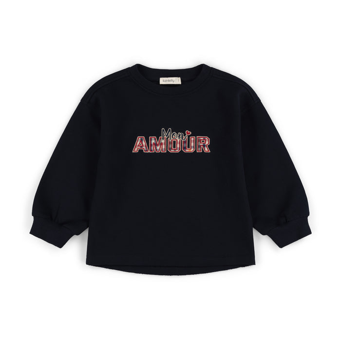 top l/s mon amour sweatshirt - navy