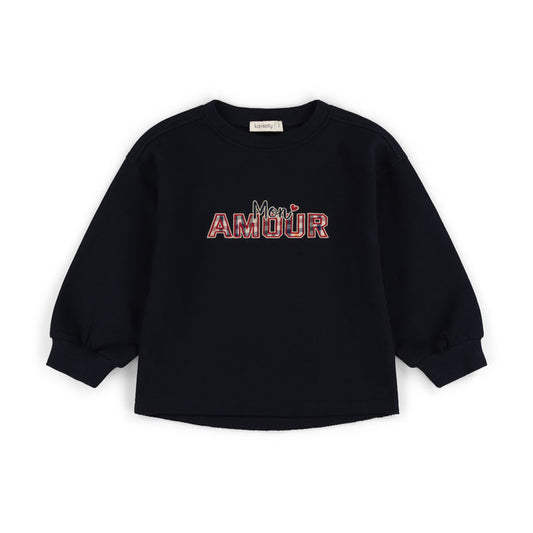 top l/s mon amour sweatshirt - navy