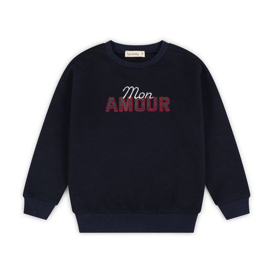 top l/s mon amour sweatshirt - navy