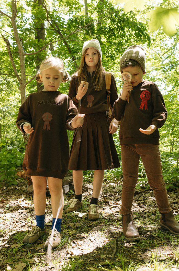 top l/s polo club sweatshirt - chocolate
