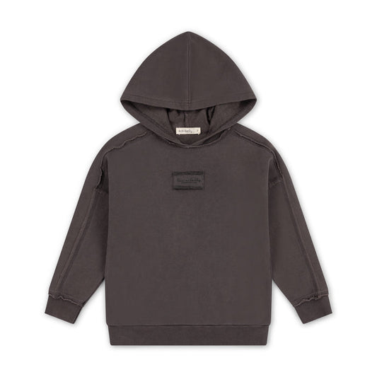 top l/s quiet comfort hooded sweatshirt - gunmetal