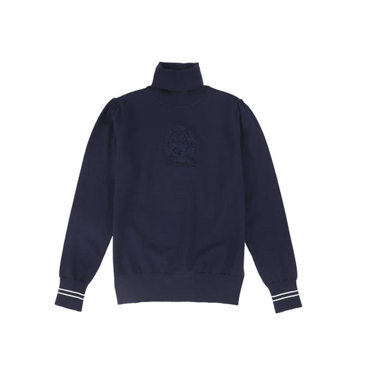 top l/s sherpa crest turtleneck - navy