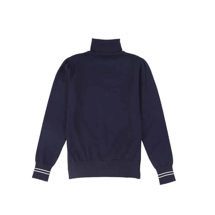 top l/s sherpa crest turtleneck - navy