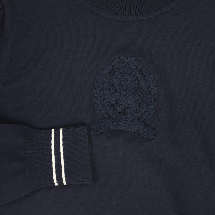 top l/s sherpa crest turtleneck - navy