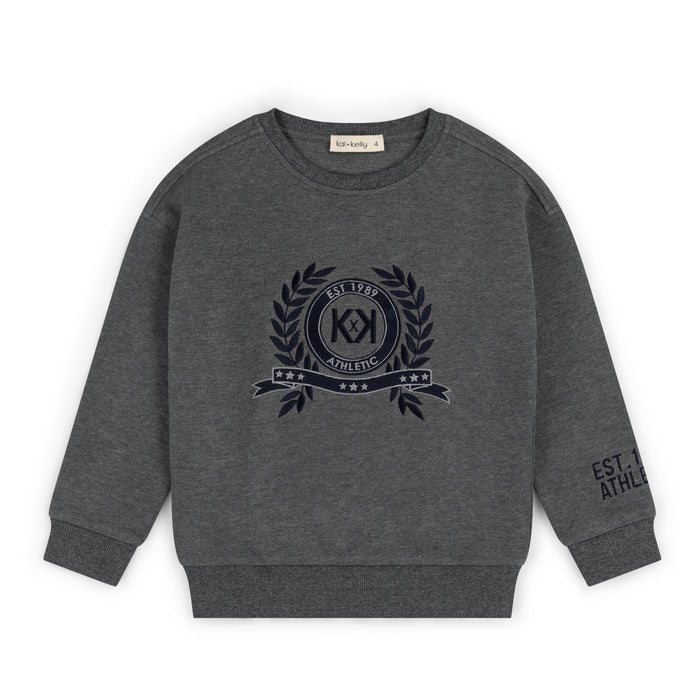 top l/s the prep edit sweatshirt - melange grey