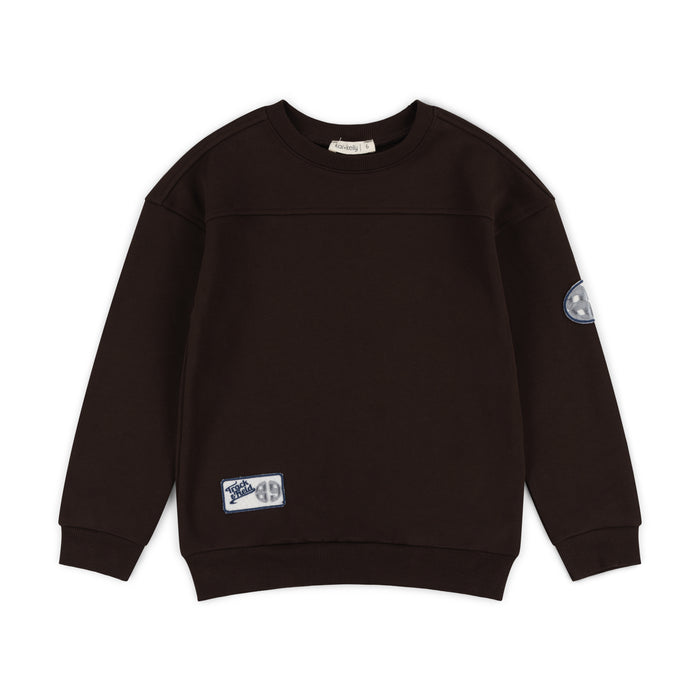 top l/s track and field sweatshirt - cocoa