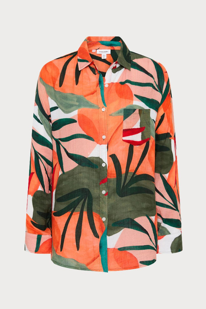 Tropaluxe Cotton Beach Shirt Khaki