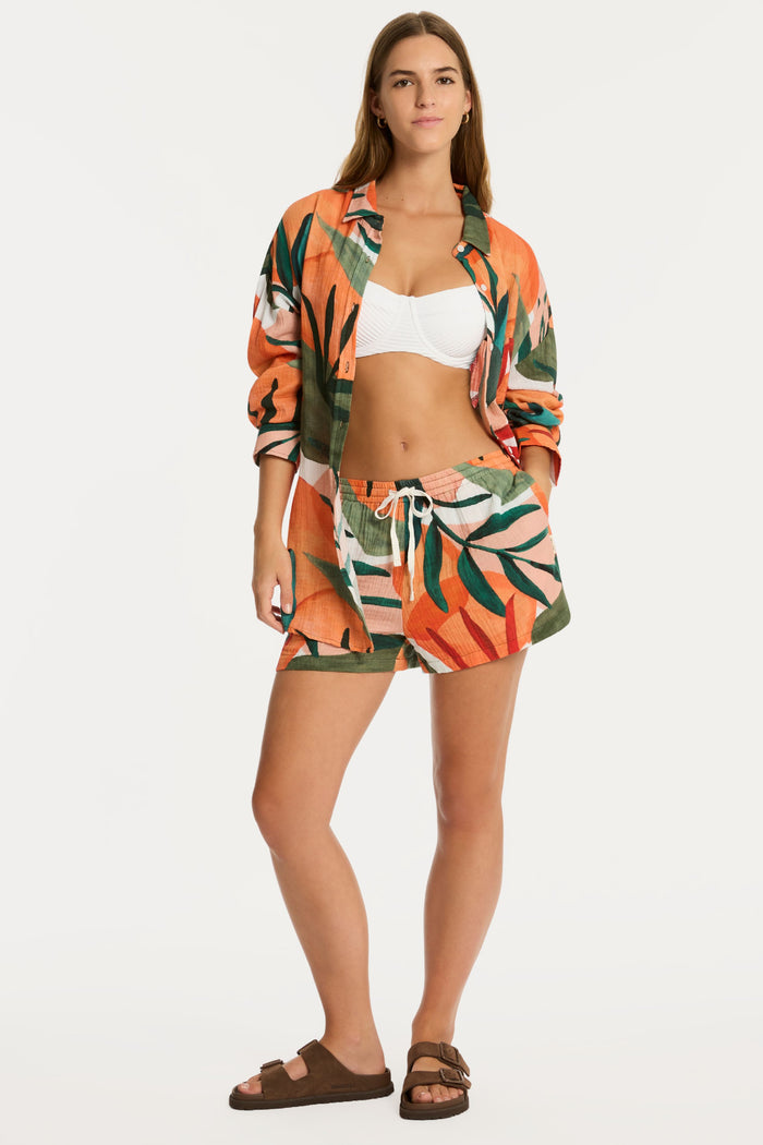 Tropaluxe Cotton Beach Shirt Khaki