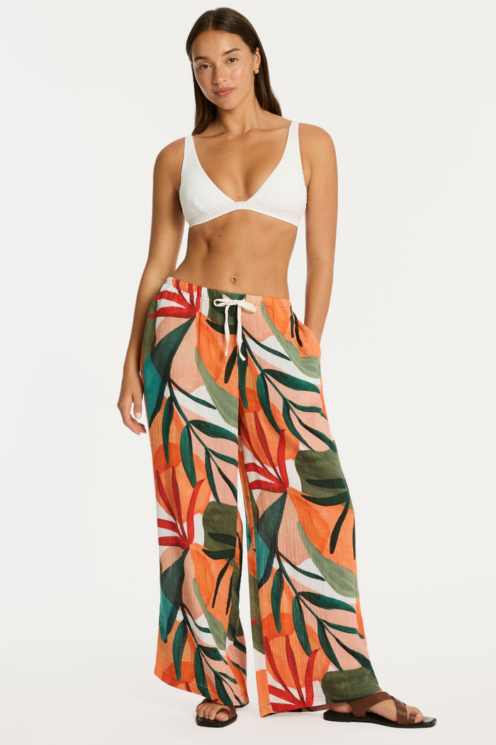 Tropaluxe Khaki Cotton Beach Pants