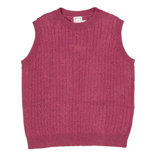 vest cable knit - wine