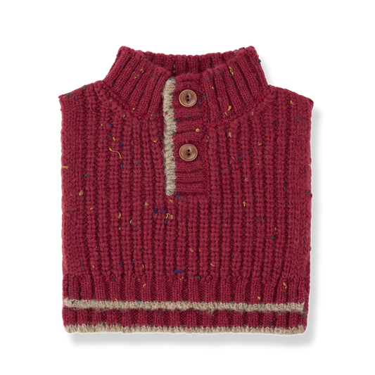 vest chunky knit speckled - fiamma red