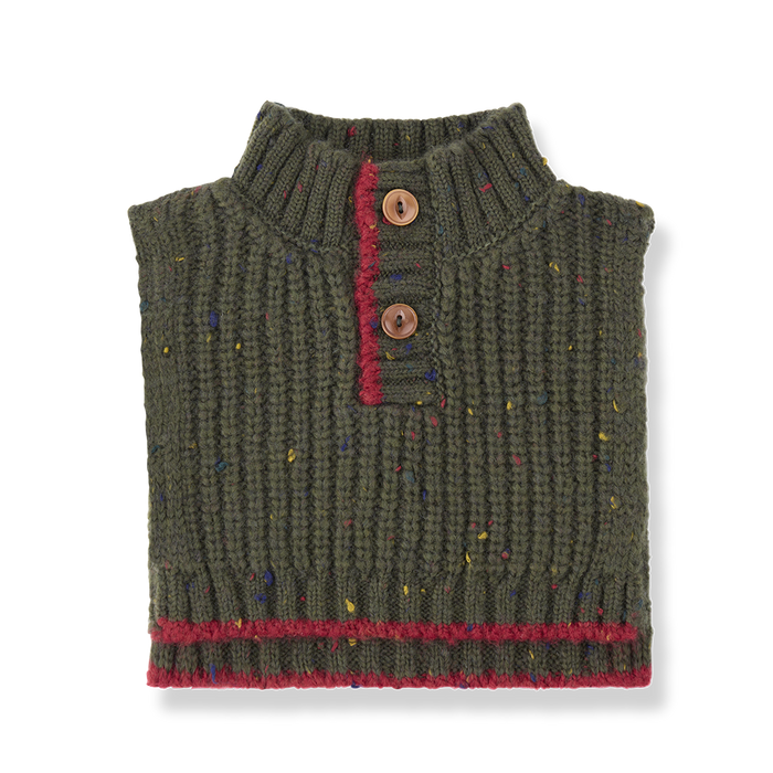 vest chunky knit speckled - khaki