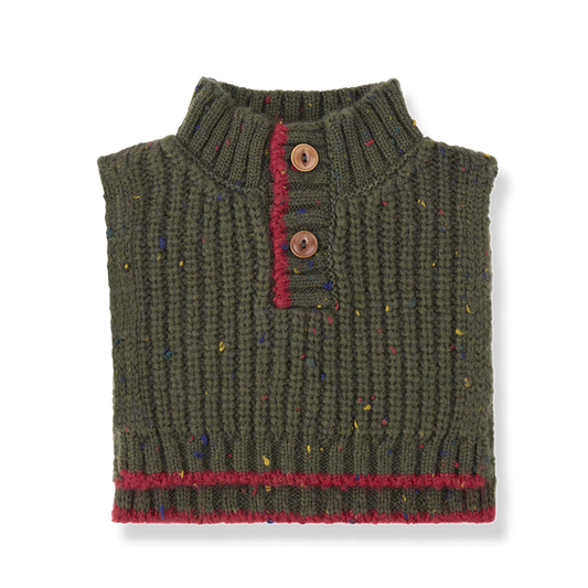 vest chunky knit speckled - khaki