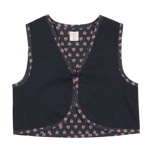 vest home garden contrast trim - navy