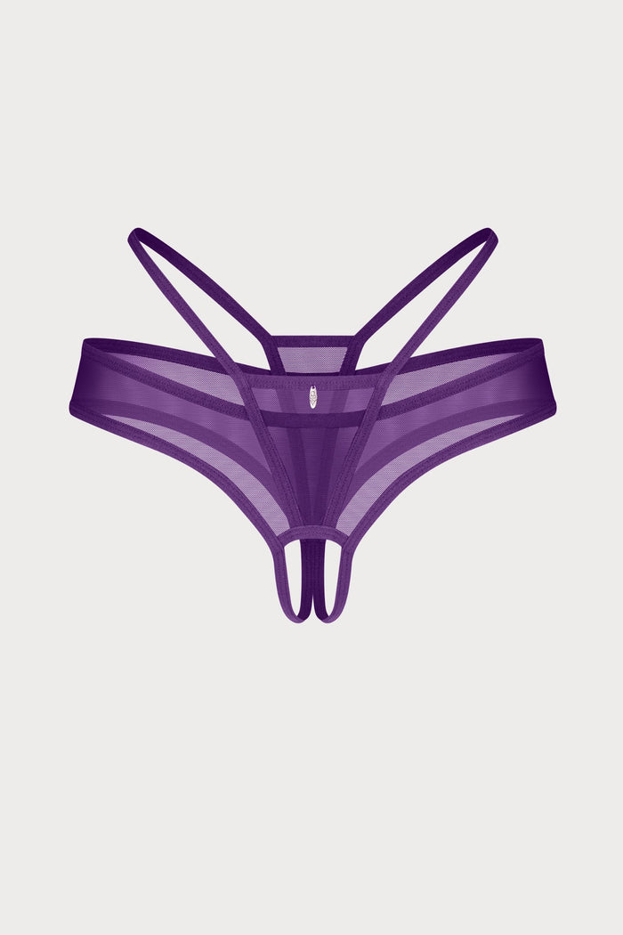 Vibres Purple Crotchless Thong