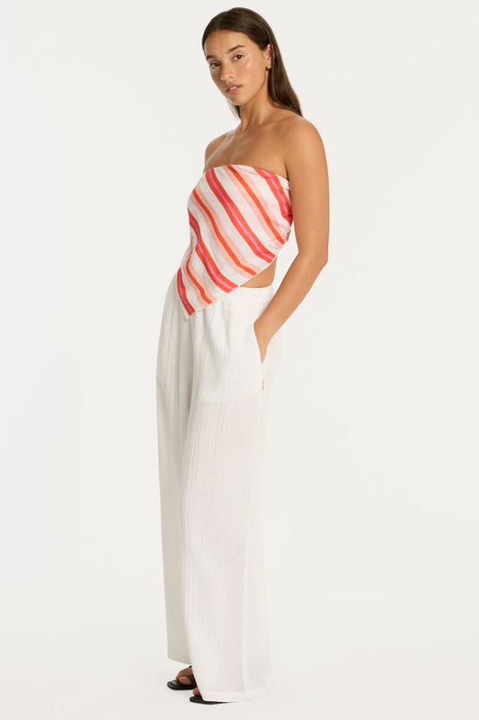 West Coast Coral Cotton Scarf Crop Top