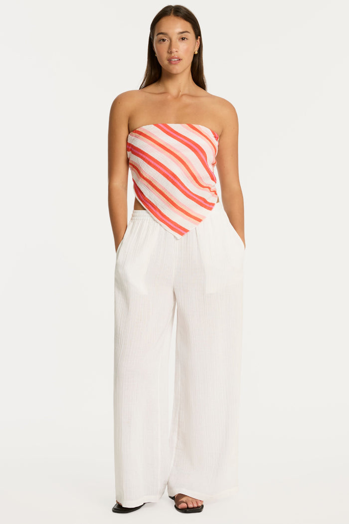 West Coast Coral Cotton Scarf Crop Top